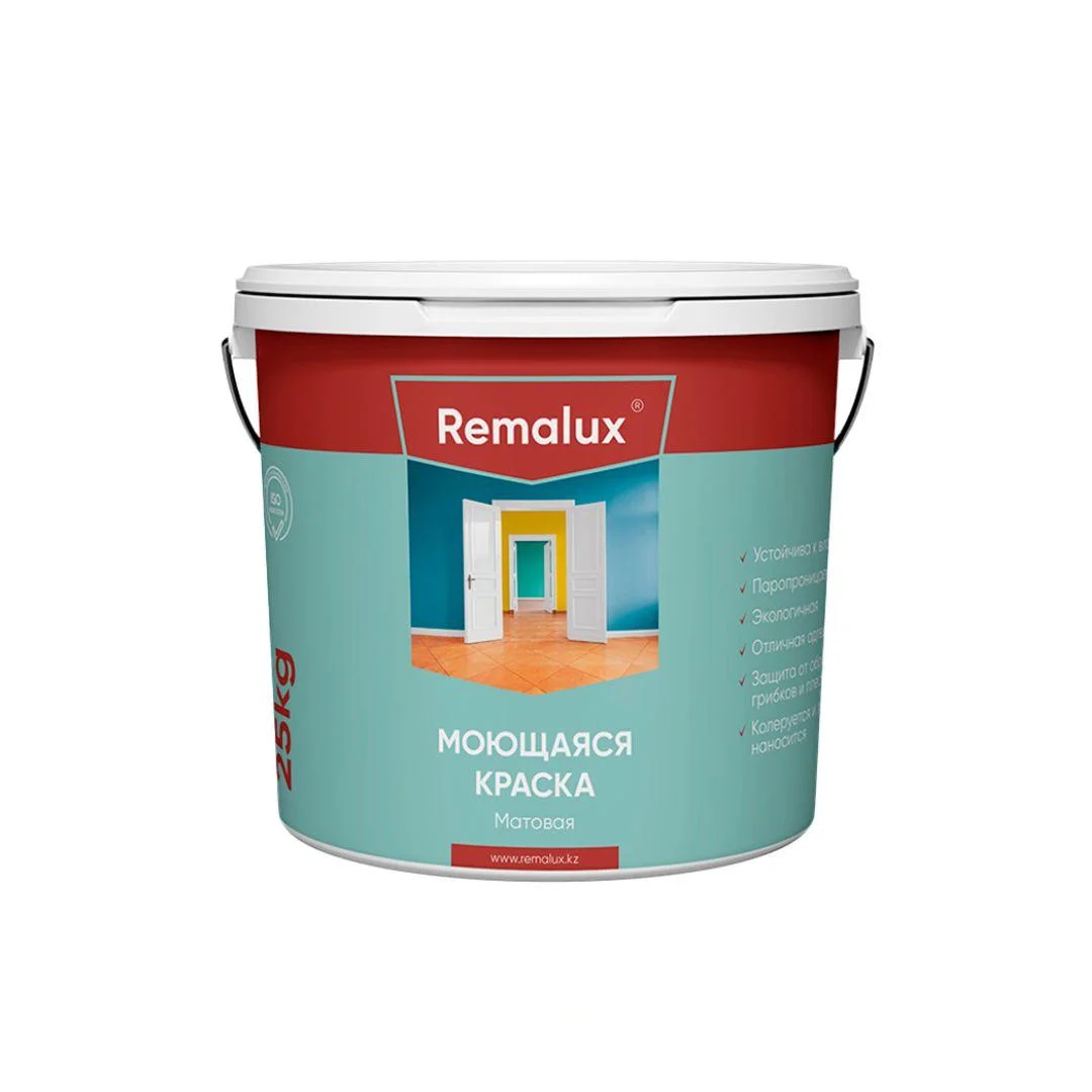 РЕМАЛЮКС МОЮЩАЯСЯ КРАСКА МАТОВАЯ 20 КГ