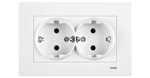 вико розетка карре 2х с заземлением